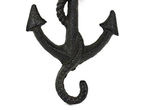 Rustic Black Cast Iron Anchor Hook 5 Inch - Anchor Decoration - Nautical Wall Hook