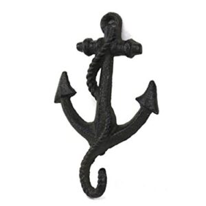 Rustic Black Cast Iron Anchor Hook 5 Inch - Anchor Decoration - Nautical Wall Hook