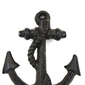 Rustic Black Cast Iron Anchor Hook 5 Inch - Anchor Decoration - Nautical Wall Hook