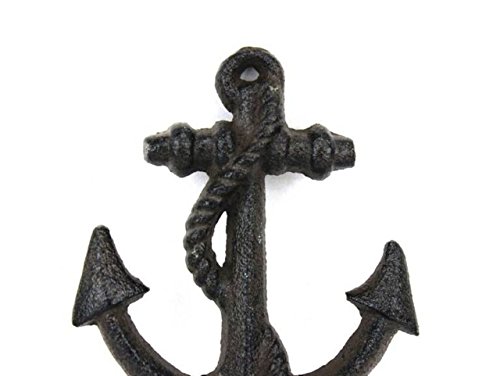 Rustic Black Cast Iron Anchor Hook 5 Inch - Anchor Decoration - Nautical Wall Hook