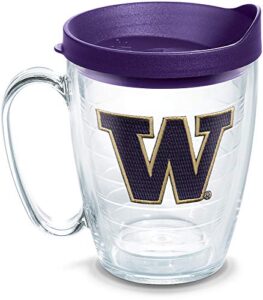 tervis made in usa double walled university of washington huskies insulated tumbler cup keeps drinks cold & hot, 16oz mug, primary logo