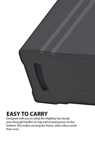 United Solutions Highboy Waste Container, Space Saving Profile & Easy Bag Removal for Indoor or Outdoor use, Black (TI0032)