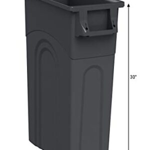 United Solutions Highboy Waste Container, Space Saving Profile & Easy Bag Removal for Indoor or Outdoor use, Black (TI0032)