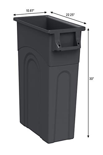 United Solutions Highboy Waste Container, Space Saving Profile & Easy Bag Removal for Indoor or Outdoor use, Black (TI0032)