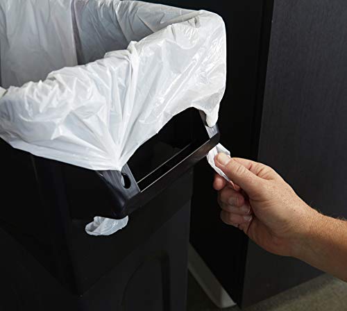 United Solutions Highboy Waste Container, Space Saving Profile & Easy Bag Removal for Indoor or Outdoor use, Black (TI0032)