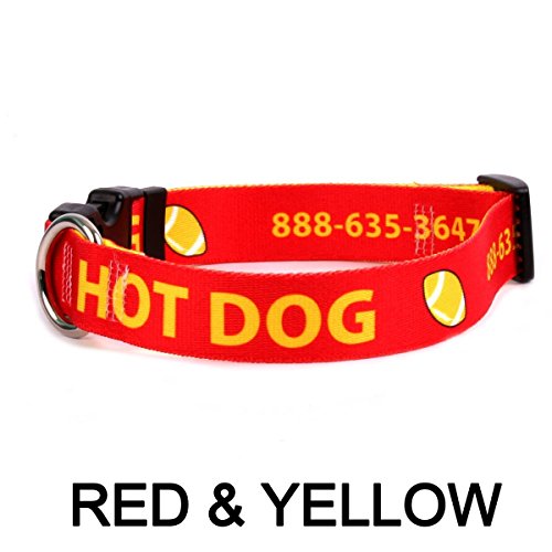 Personalized Dog Collar with Custom Hi-Def Text and Art, an Embroidered Dog Collar Alternative - Available in 7 Sizes & 21 Colors