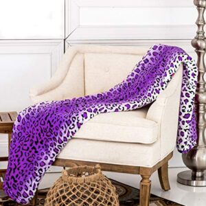 Home Must Haves Purple Leopard Animal Warm Soft Plush Cozy Fleece Comfy Throw Bed Sofa Couch Picnic Premium Blanket Queen Size