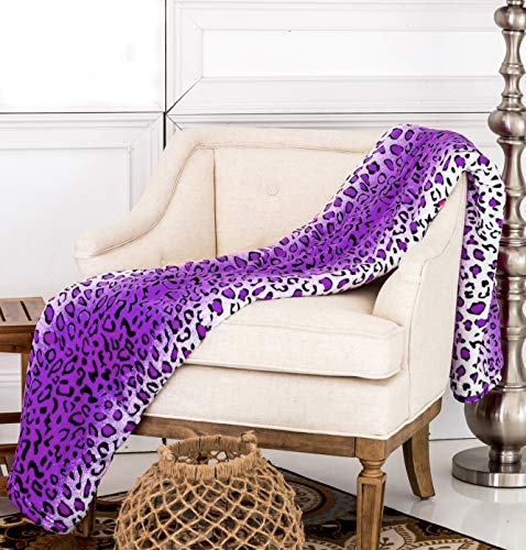 Home Must Haves Purple Leopard Animal Warm Soft Plush Cozy Fleece Comfy Throw Bed Sofa Couch Picnic Premium Blanket Queen Size