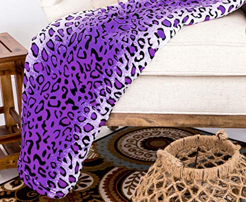 Home Must Haves Purple Leopard Animal Warm Soft Plush Cozy Fleece Comfy Throw Bed Sofa Couch Picnic Premium Blanket Queen Size