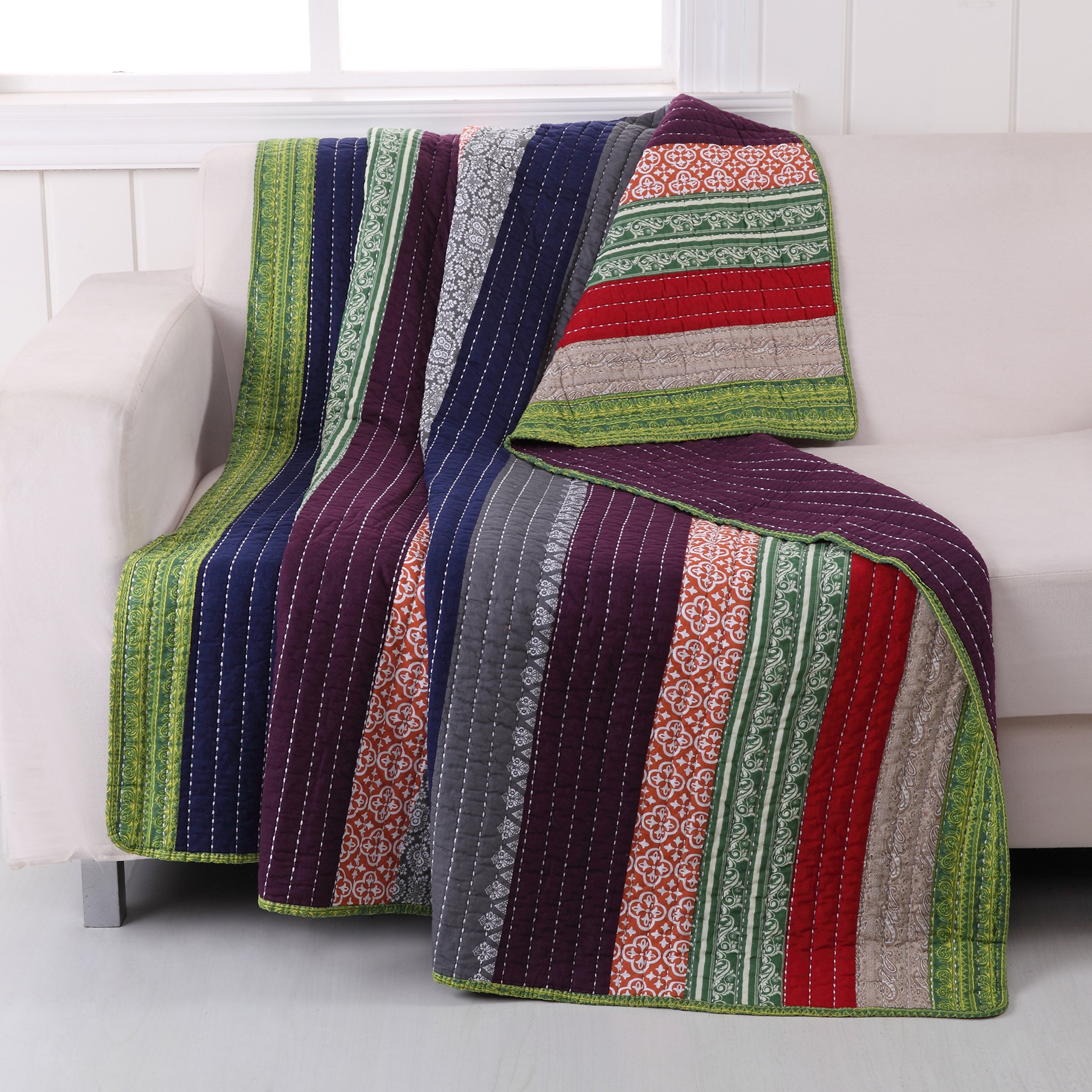 Greenland Home Marley Throw Blanket, Carnival 50 x 60