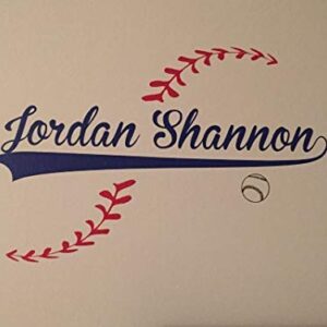 Custom Name Added to Baseball Vinyl Wall Decal Baseball Theme Personalized Removable Sticker Perfect for Above Bed Sports Room