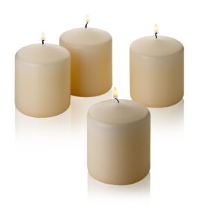 french vanilla pillar scented candles 3" tall x 3" wide set of 4