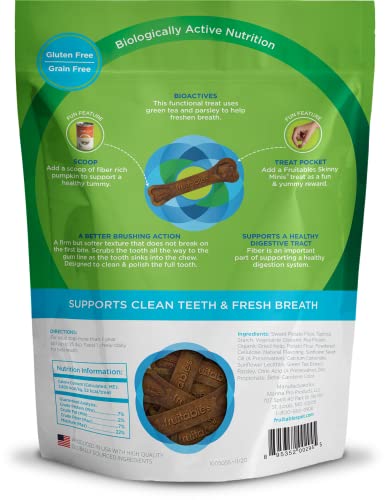 Fruitables Bioactive Fresh Mouth Dental Chews – Mini Size Dog Treats – Dental Treats for Dogs – Dog Dental Chews – 7.3 Ounces