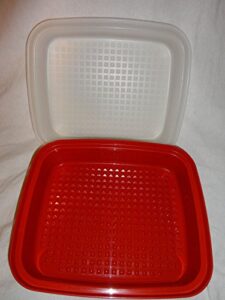 tupperware red large season serve meat marinade storage container