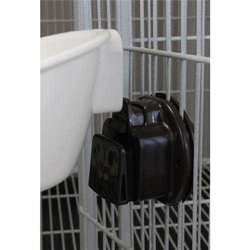 Press 'N' Slide Feed Station - Durable Mounted Food Bowl Dish - Sugar Gliders, Squirrels, Prairie Dogs, Degus, Marmosets, Parrots, Birds, Rats, Hamsters, Gerbils & Other Small Pets… (Without Dome)