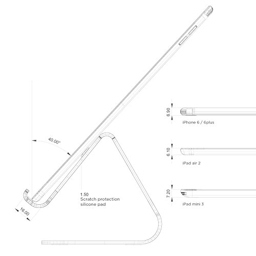 elago P2 Stand [Rose Gold] - [Premium Aluminum][Ergonomic Angle][Cable Management] - for iPad and Tablet PC