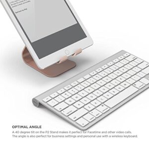 elago P2 Stand [Rose Gold] - [Premium Aluminum][Ergonomic Angle][Cable Management] - for iPad and Tablet PC