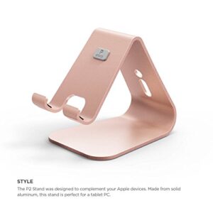 elago P2 Stand [Rose Gold] - [Premium Aluminum][Ergonomic Angle][Cable Management] - for iPad and Tablet PC
