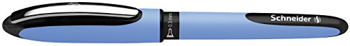 Schneider One Hybrid N Rollerball Pen, 0.3 mm Hybrid Needle Tip, Light Blue Barrel, Black Ink, Box of 10 Pens (183401)