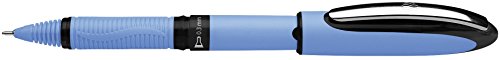 Schneider One Hybrid N Rollerball Pen, 0.3 mm Hybrid Needle Tip, Light Blue Barrel, Black Ink, Box of 10 Pens (183401)