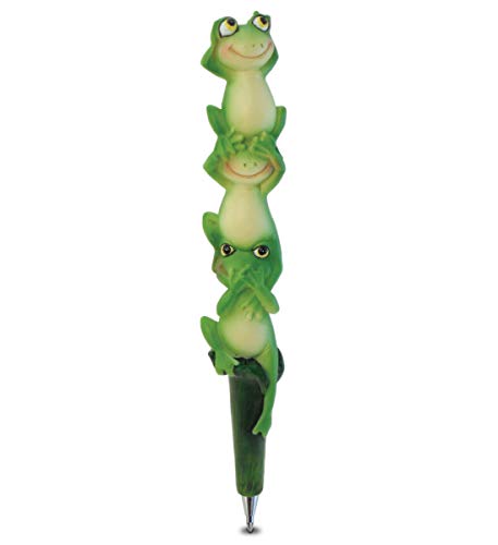 Planet Pens Three Wise Frogs Novelty Pen - Cute Fun & Unique Kids & Adults Ballpoint Pen, Colorful Animal Writing Pen Instrument School & Office Desk Decor