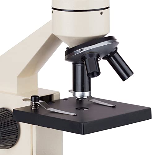 AmScope - 40X-1000X Cordless LED Student Biological Compound Microscope + Slide Preparation Kit + World of The Microscope Book - M100C-LED-SP14-WM