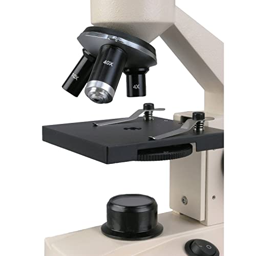 AmScope - 40X-1000X Cordless LED Student Biological Compound Microscope + Slide Preparation Kit + World of The Microscope Book - M100C-LED-SP14-WM