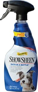 equipet showsheen bath in a bottle waterless shampoo, 5-in-1 formula with vitamin e, instant spot remover, 16oz