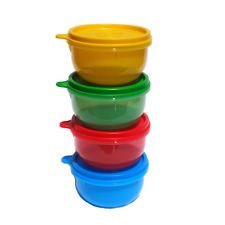 tupperware ideal little bowl set of 4 in green, red, blue and yellow