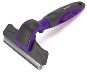 hertzko pet deshedding tool gently removes shed hair - for small, medium, large, dogs and cats, with short to long hair