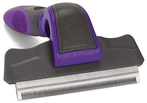 Hertzko Pet Deshedding Tool Gently Removes Shed Hair - for Small, Medium, Large, Dogs and Cats, with Short to Long Hair