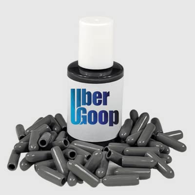 (New 1oz Size) Uber Goop Dark Grey Dishwasher Rack Coating/Glue w/50 caps