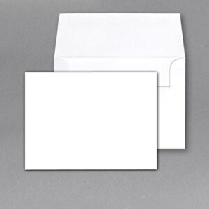 blank note flat cards and envelopes, made from bright white heavyweight thick cardstock | 5 x 7 inches (a7) | 50 cards and envelopes per pack | not a fold over card