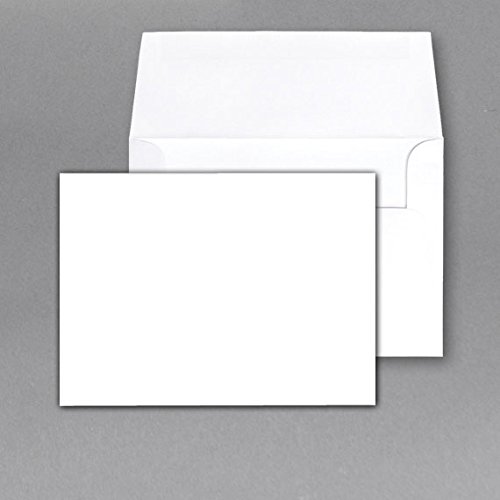 Blank Note Flat Cards and Envelopes, Made From Bright White Heavyweight Thick Cardstock | 5 X 7 Inches (A7) | 50 Cards and Envelopes Per Pack | Not a Fold Over Card