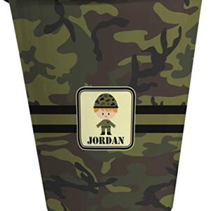 RNK Shops Green Camo Waste Basket - Single Sided (Black) (Personalized)