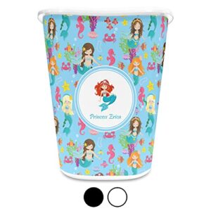 RNK Shops Mermaids Waste Basket - Single Sided (White) (Personalized)