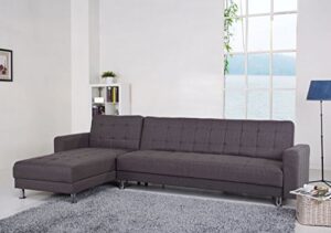 gold sparrow frankfort convertible sectional sofa bed, gray