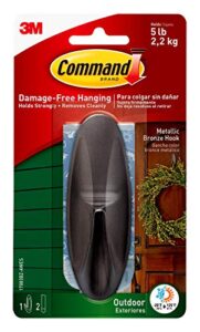 command designer, large, 1-hook (17083bz-awes), outdoor-metallic bronze