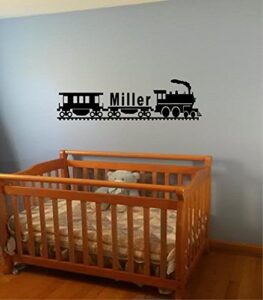 personalized custom name railroad train wall art decal children baby room decal