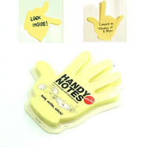 kkmo fold write handy notes hand shaped sticky notes sticker 90 sheets (yellow handy)