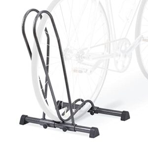 delta cycle single bike stand floor, tool-free adjustable bike floor stand for mountain, fat tire, road bikes, freestanding bike stand for garage parking