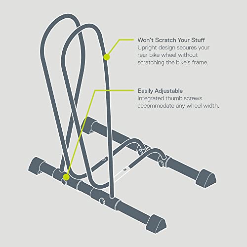 Delta Cycle Single Bike Stand Floor, Tool-Free Adjustable Bike Floor Stand for Mountain, Fat Tire, Road Bikes, Freestanding Bike Stand For Garage Parking