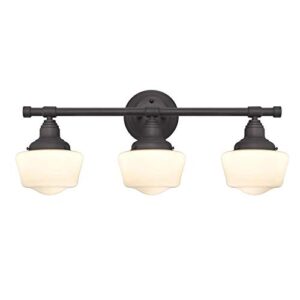 Westinghouse Lighting 6342100 Scholar Three-Light Indoor Wall Fixture, Oil Rubbed Bronze Finish with White Opal Glass , Oil-rubbed Bronze