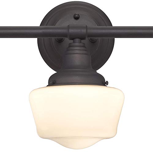 Westinghouse Lighting 6342100 Scholar Three-Light Indoor Wall Fixture, Oil Rubbed Bronze Finish with White Opal Glass , Oil-rubbed Bronze