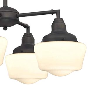 Westinghouse Lighting 6342000 Scholar Four-Light Indoor Convertible Chandelier/Semi-Flush Ceiling Fixture, Oil Rubbed Bronze Finish with White Opal Glass, Oil-Rubbed Bronze