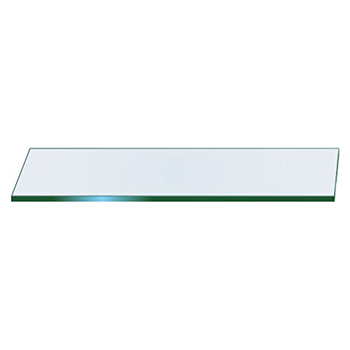 Rectangle Floating Glass Shelf - 6" x 30" Inch - 3/8" Inch Thick - Flat Polished
