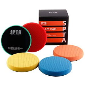 buffing polishing pads, spta 5pcs 6.5 inch face for 6 inch 150mm backing plate compound buffing sponge pads cutting polishing pad kit for car buffer polisher compounding, polishing and waxing -sqmix65