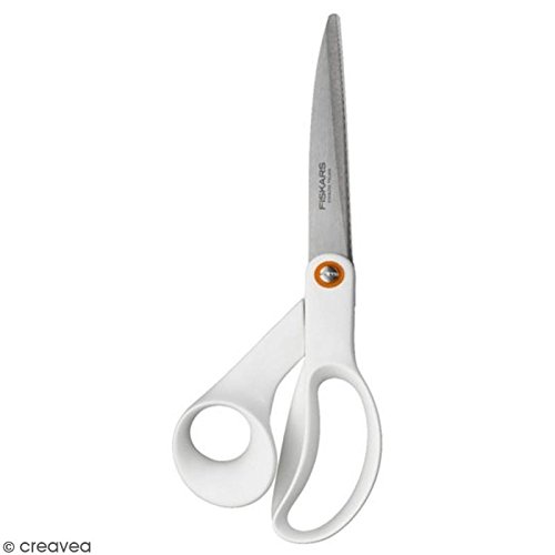 Fiskars Universal Scissors, Total Length: 24 cm, Quality Steel/Synthetic Material, Functional Form, White, 1020414