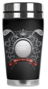 mugzie best golfer travel mug with insulated wetsuit cover, 16 oz, black