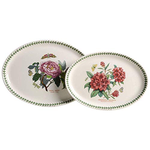 Portmeirion Botanic Garden Set Of 2 Platters, 13"/15", White